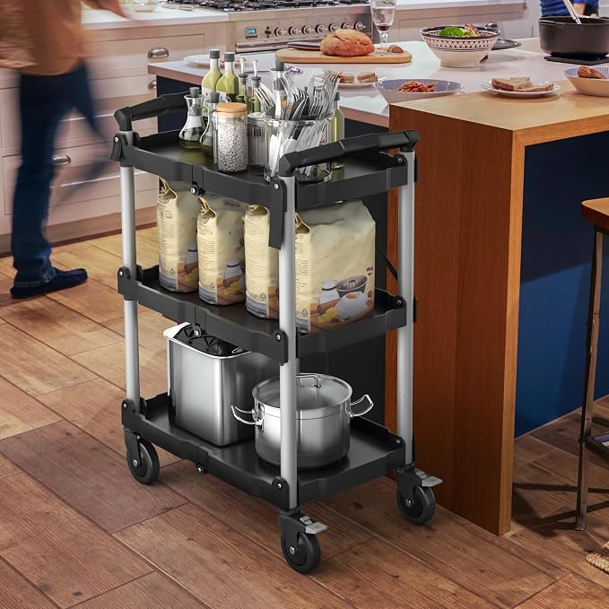 YITAHOME 3-Tier Folding Utility Cart - Image 6