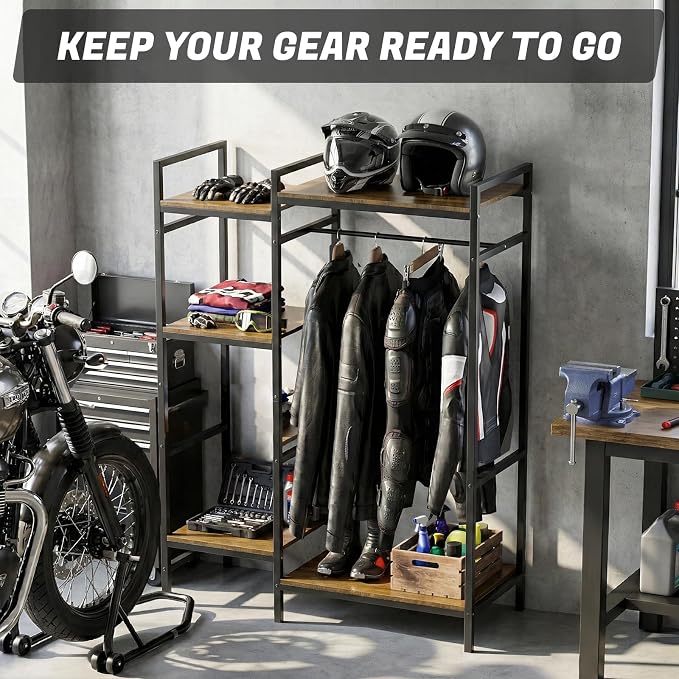TONGMO Motorcycle Gear Rack, Heavy Duty Helmet Stand, Large Motorcycle Gear - Image 8