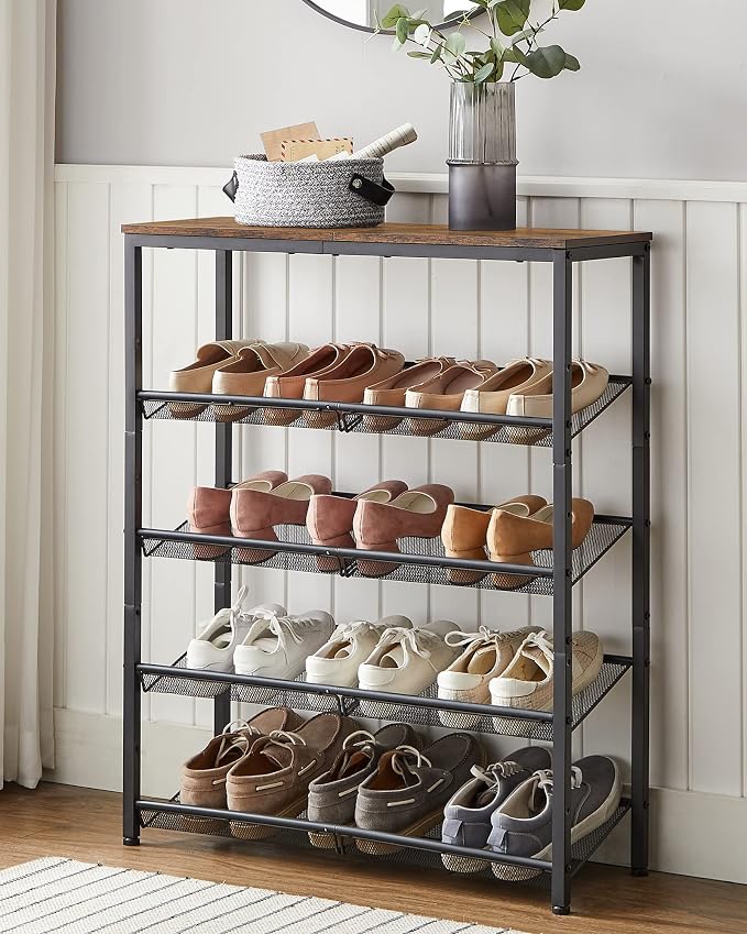 VASAGLE Shoe Rack for Entryway, Freestanding, Adjustable, Industrial | 5-Tier - Image 8