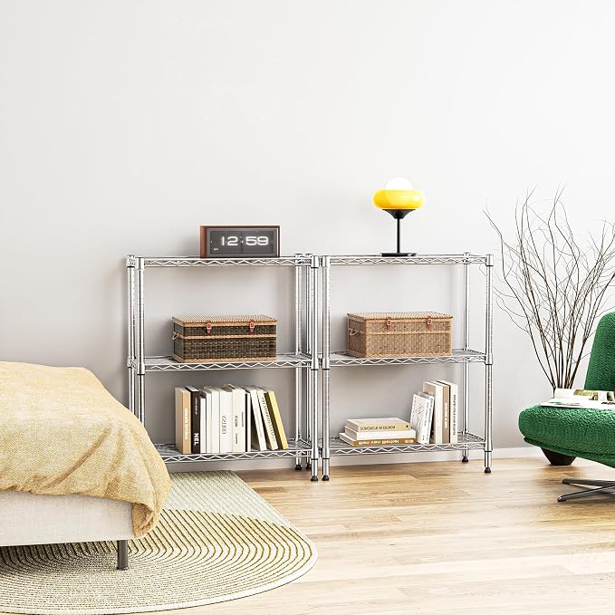 IZEUK 3-Tier Heavy Duty Steel Storage Shelves, Metal Shelf Wire Shelving Rack - Image 8
