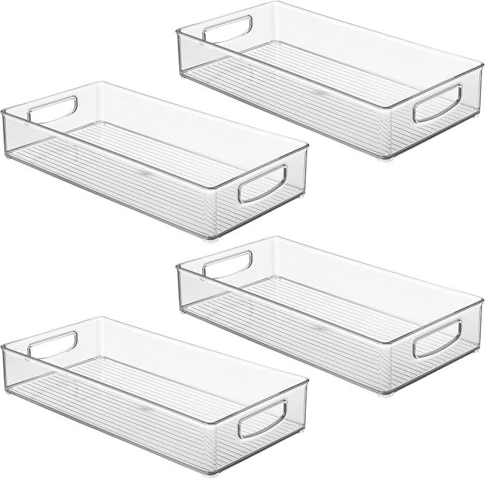 iDesign Stackable Clear Plastic Extra Long Pantry Organizers, - Image 9