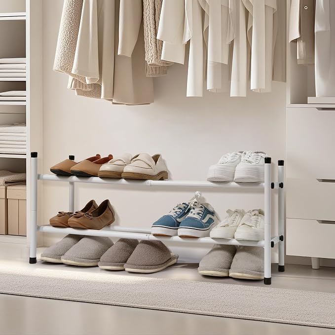 STORAGE MANIAC Expandable Shoe Rack, 4 Pairs Stackable Small Shoe Rack - Image 8