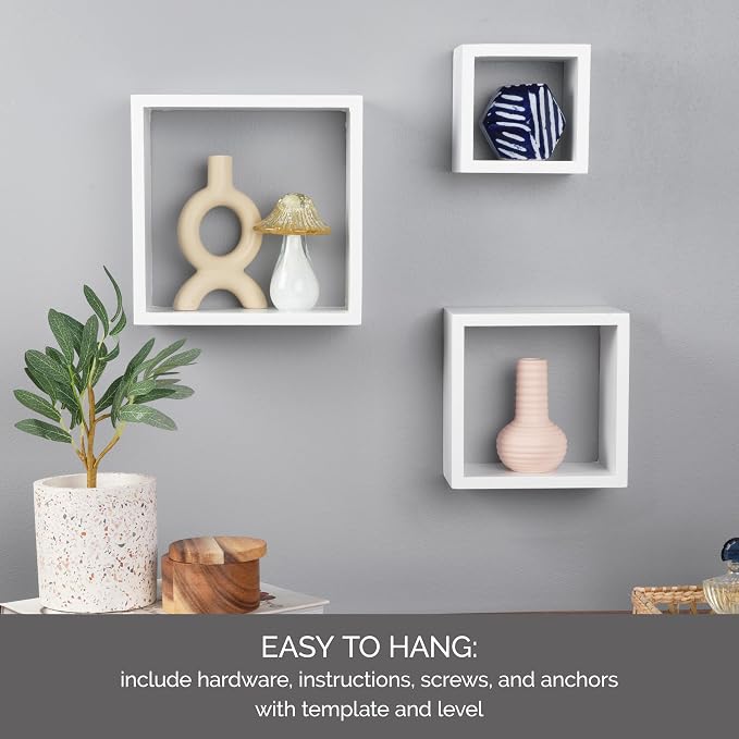 MELANNCO Floating Square Cube Shelves, - Image 7