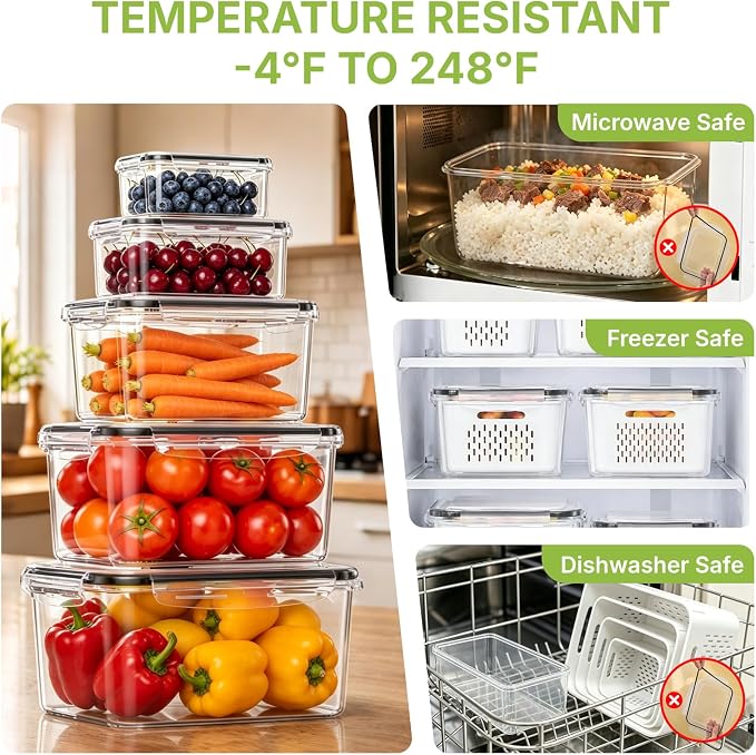 5 Pack Large Fruit Storage Containers - Image 7