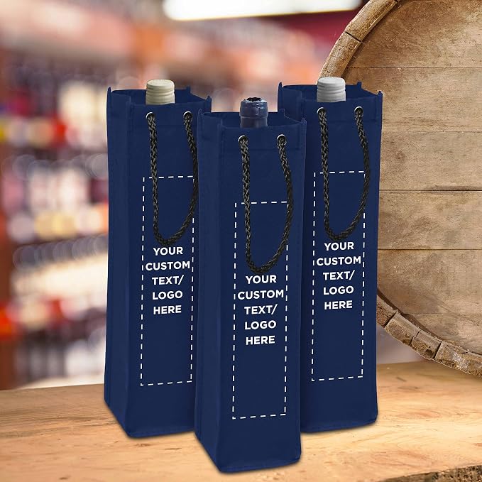 DISCOUNT PROMOS Non-Woven Vineyard Two Bottle Wine Bags - Image 7