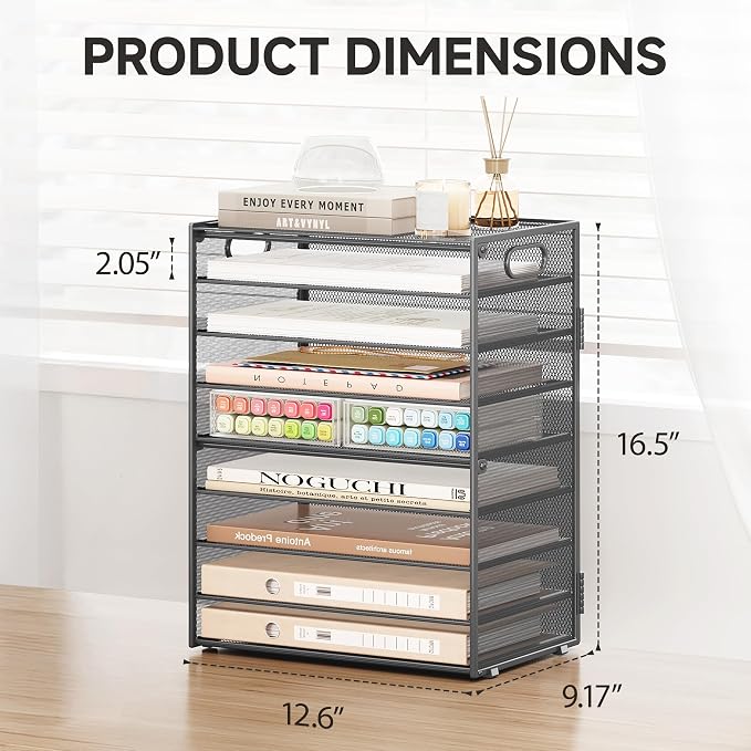 SUBEKYU 9 Tier Paper Organizer for Desk - Image 7