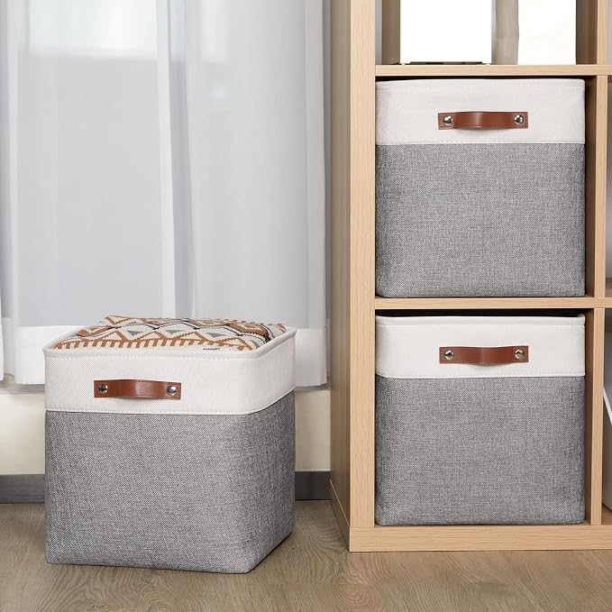 HNZIGE Foldable Storage Cubes Baskets Set Fabric Bins - Image 7