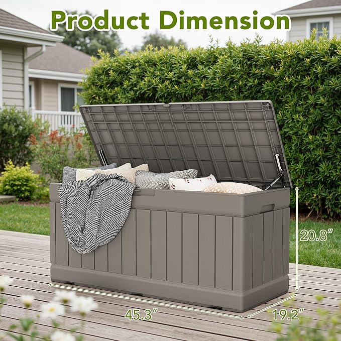 Devoko 78 Gallon Deck Box, Waterproof Resin Outdoor Storage Box - Image 7