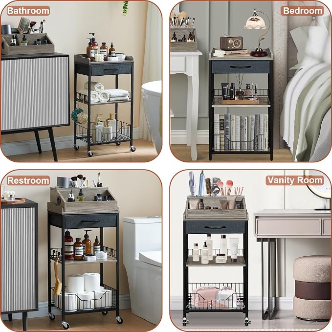 Makeup Organizer Cart Large, 2-in-1 Beauty Organizer - Image 7
