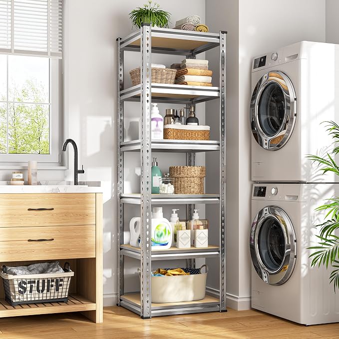 REIBII Storage Shelves 6 Tier Garage Shelving Heavy Duty Metal Shelving Loads - Image 7