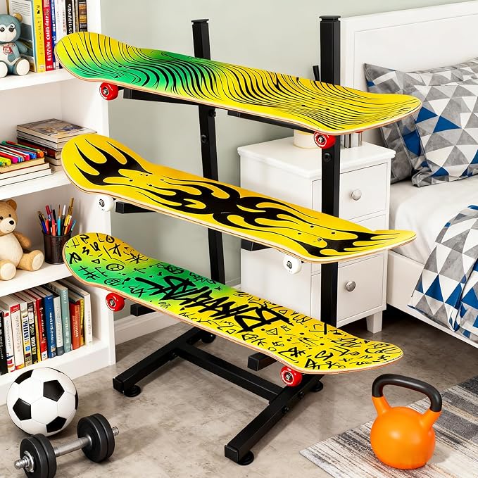 Skateboard Rack, 3-Layer Skateboard Stand, Snowboard Wall Mount, Skateboard - Image 7