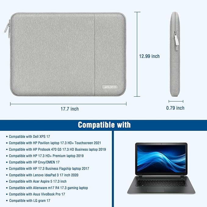 MOSISO Laptop Case 17.3 inch, 17-17.3 inch Laptop Sleeve Compatible - Image 9