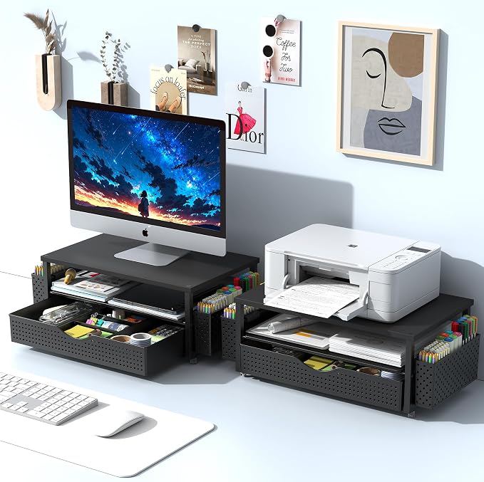 Spacrea Desk Organizer and Accessories, Computer Monitor Stand Riser - Image 7