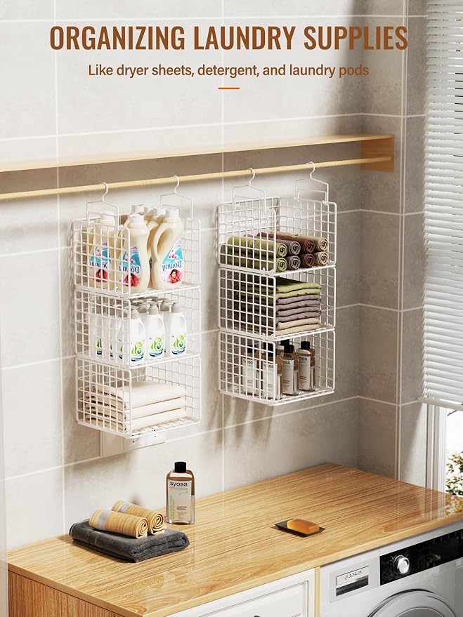 6 Tier Closet Hanging Organizer, Metal Closet Organizers and Storage - Image 6