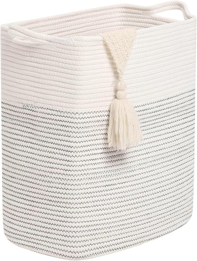 Tall Laundry Basket With Handles, Woven Cotton Rope Big Laundry Hamper Sorters - Image 9