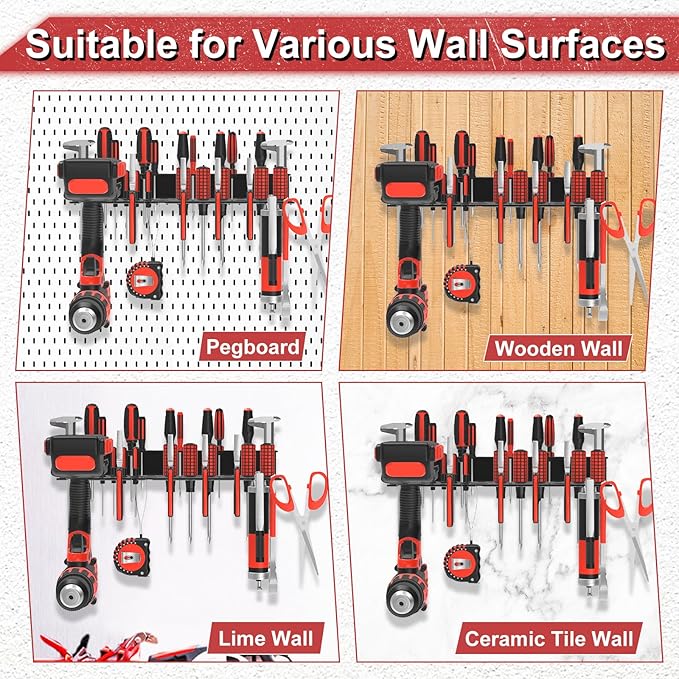 2Pcs Metal Screwdriver Organizer, Wall Mount Plier Organizer Hammer Holder - Image 7