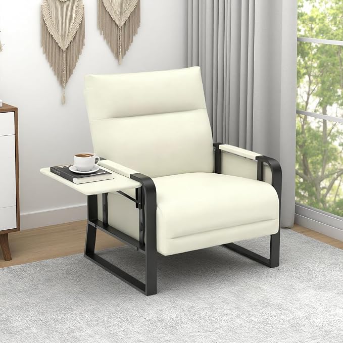Upholstered Accent Chair, Modern Faux Leather Sofa Chair - Image 9