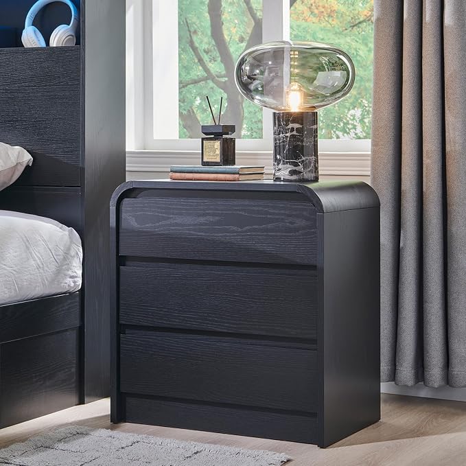 25" Tall Modern Nightstand Set of 2, 23.6" Wide Wood Bedside Table - Image 7