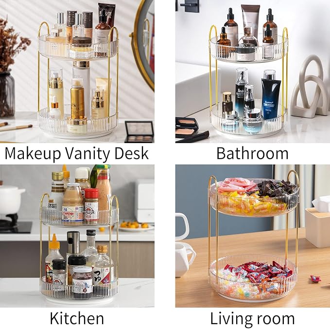 360 Rotating Makeup Organizer for Vanity, Bathroom Countertop Spinning Perfume - Image 6