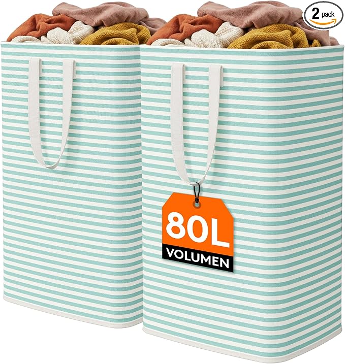 Lifewit 2 Pack Laundry Basket 80L Each, Collapsible Clothes Hamper by Lifewit