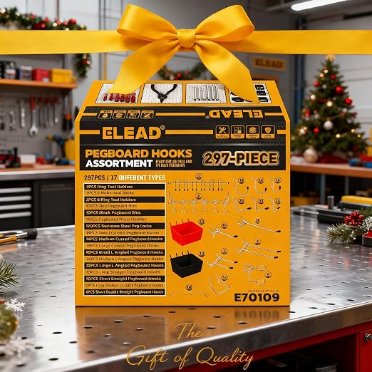 ELEAD 297 Piece Pegboard Hooks Kit, Peg Board Organizer Accessories - Image 9