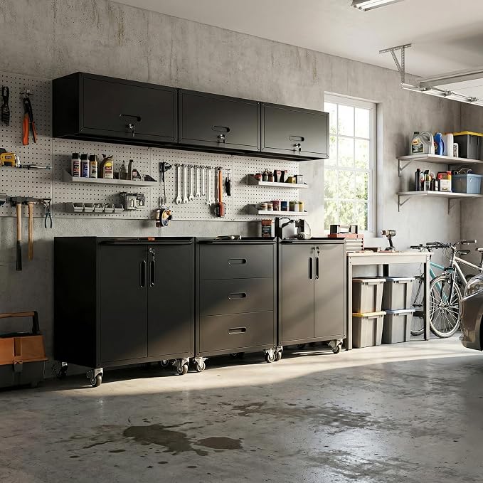 Garage Cabinet System | Heavy Duty Steel All-in-One Modular Garage Cabinet Set - Image 8