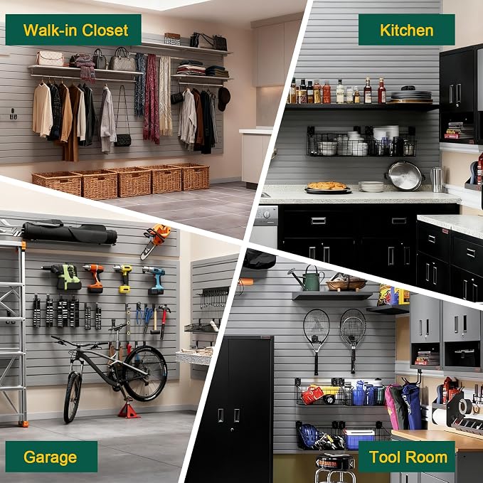 Yuzzy Slat Wall Paneling 4 x 8ft, Garage Slatwall Panel Wall Storage Systems - Image 7
