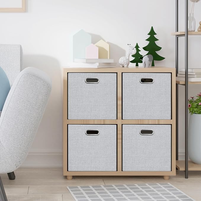 Posprica 15.12"x12.13"x12.01" Storage Cube Bins, Linen Decorative Closet - Image 7