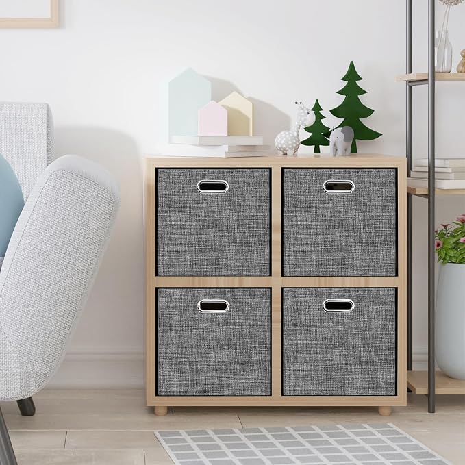 Posprica 15.12"x12.13"x12.01" Storage Cube Bins, Linen Decorative Closet - Image 7