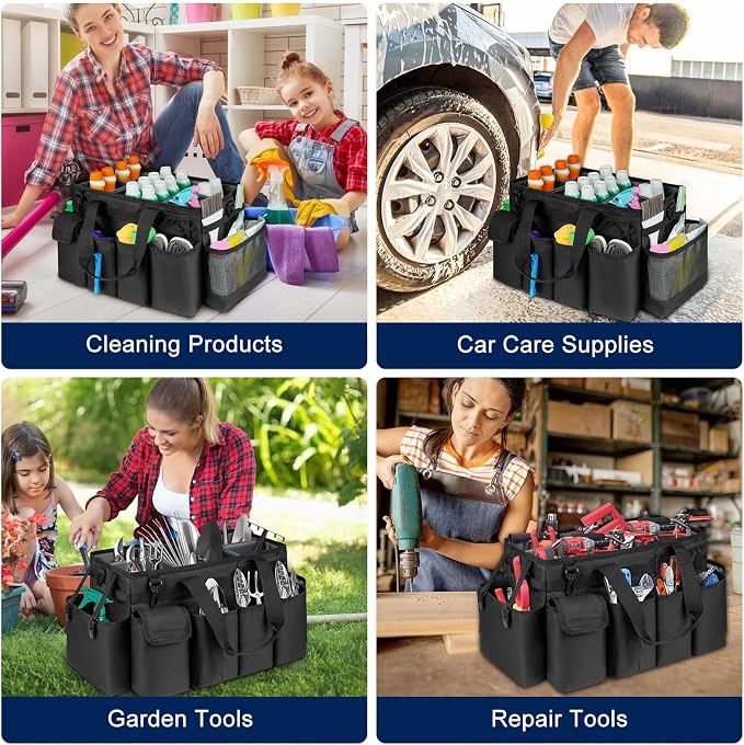 Cleaning Caddy Bag, Extra Large Cleaning Supplies Organizer - Image 6