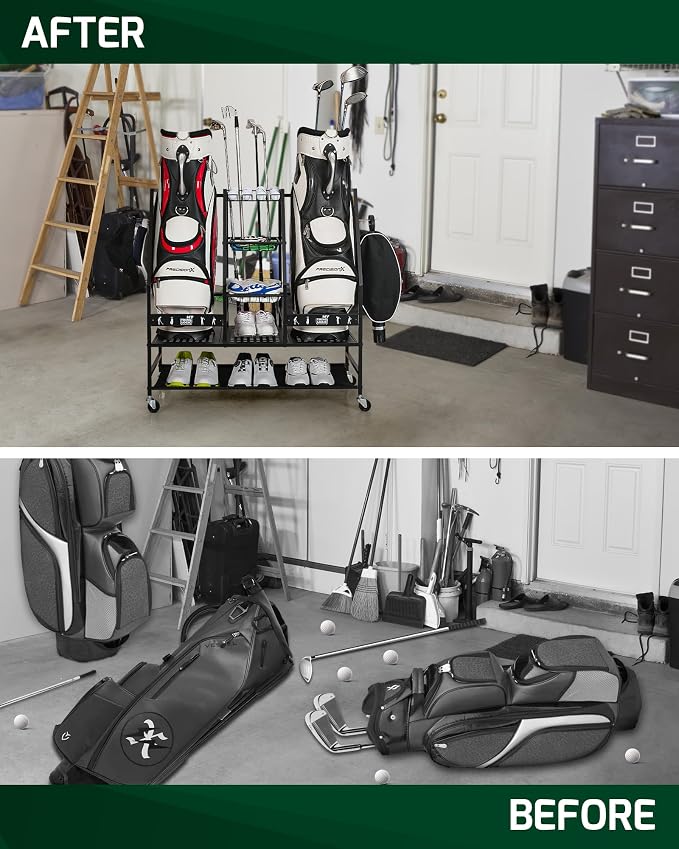Mythinglogic Golf Bag Storage Organizer, Extra Large Golf Storage Stand - Image 7