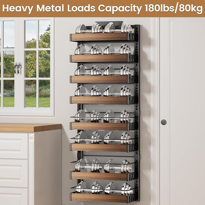 POKIPO 8 Tier Over The Door Pantry Organizer, 2 IN 1 Wall Mount or Hanging - Image 8