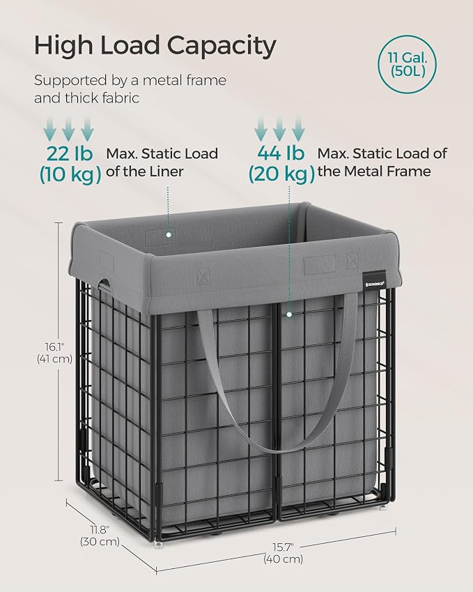 SONGMICS Laundry Hamper, 11 Gal. Laundry Basket, Collapsible Clothes Hamper - Image 7