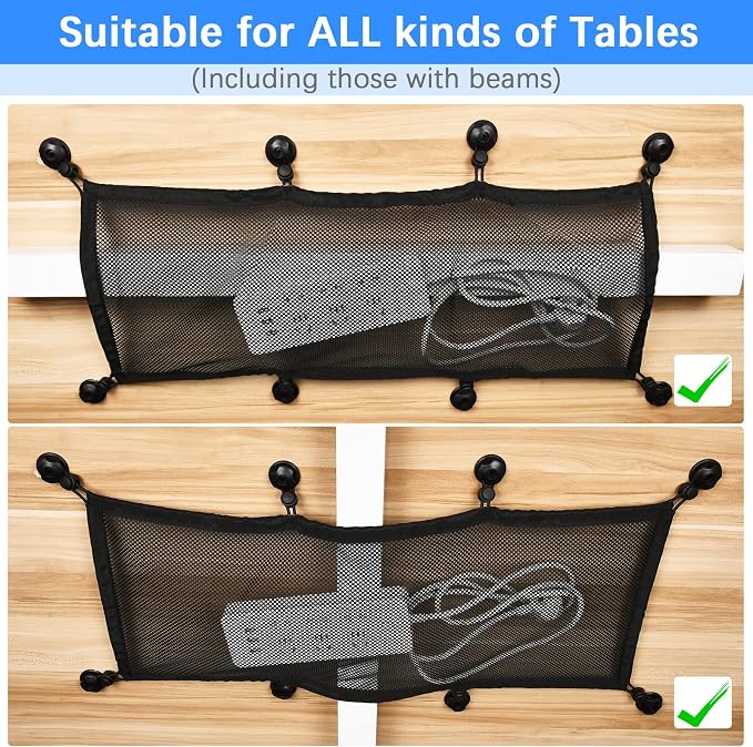 ZZM Privacy Mesh Cable Manager, Under Desk Wire Net, 26 x 10 Inches - Image 6