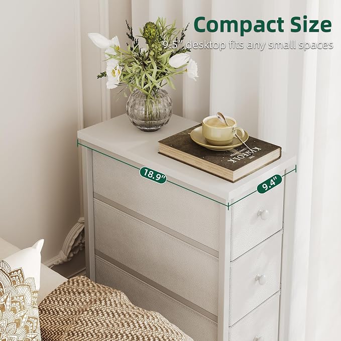 Narrow Dresser, Slim Fabric Dressers Chest of Drawers - Image 7
