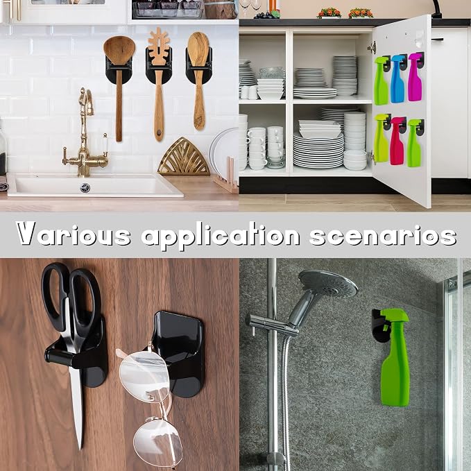 Taiyin 4 Pcs Wall Mount Spray Bottle Hooks Holder Spray Bottle Hanger Adhesive - Image 7