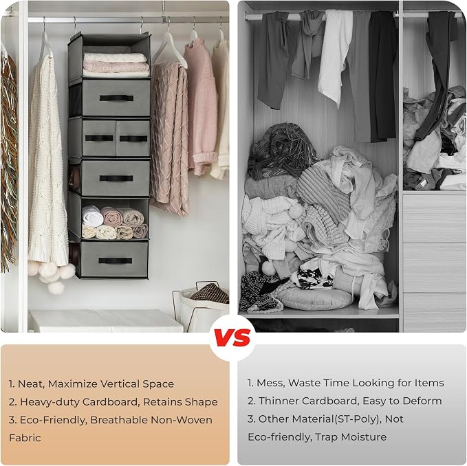 GRANNY SAYS Hanging Closet Organizer 6 Shelves, Closet Organizers and Storage - Image 9