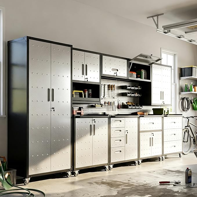 9-Piece Heavy Duty Steel Garage Cabinet System | All-in-One Modular Garage - Image 9
