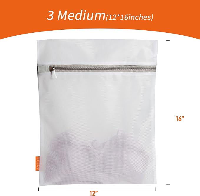 Polecasa Mesh Laundry Bags 3 Pack | Durable Zipper, - Image 6