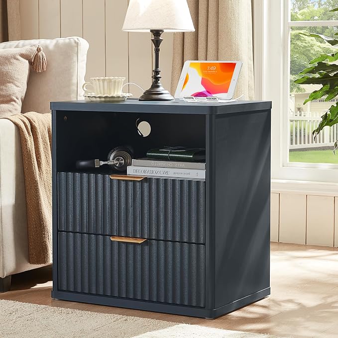 LEYAOYAO Fluted Nightstand Set of 2 - Image 9