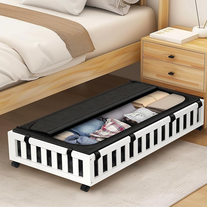 2 Pack Bamboo Under Bed Storage - Image 6