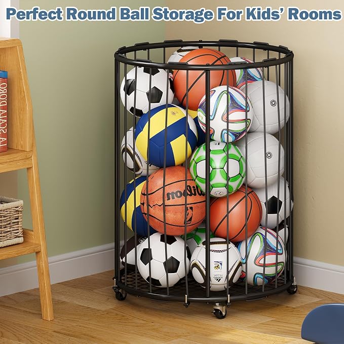 Garage Ball Storage: Round Sports Equipment Organizer - Image 7