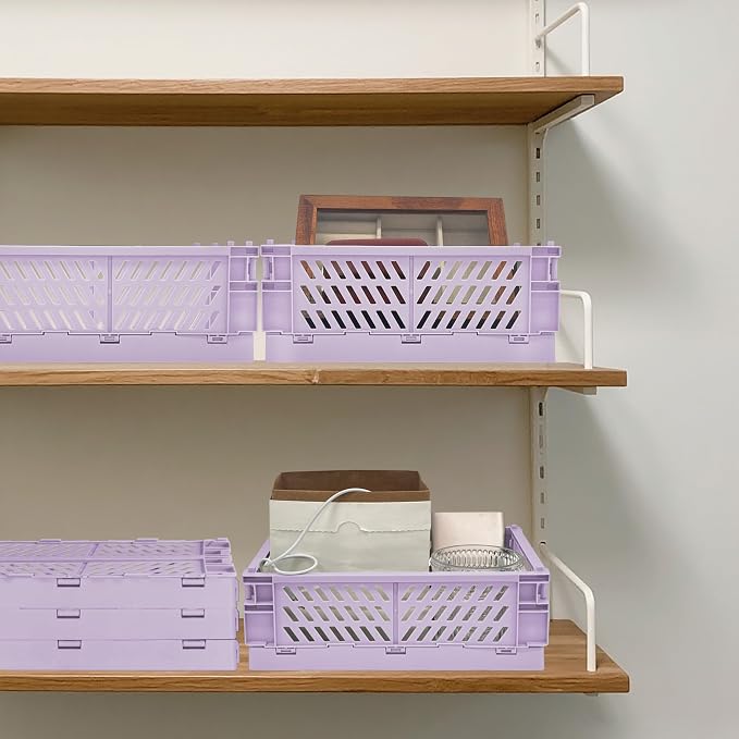 2 Pack Mini Foldable Small Plastic Baskets - Image 7