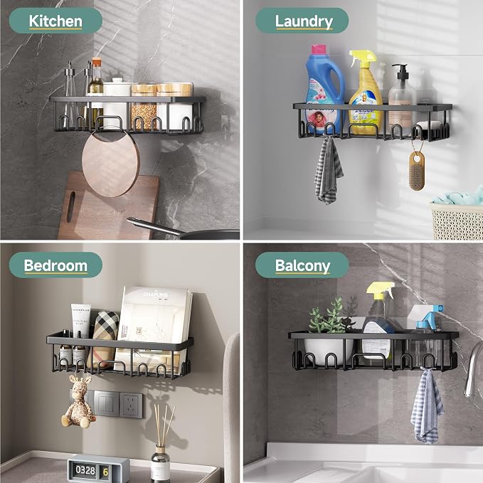 Veken Shower Caddy 6-Pack, Advanced Rustproof Design, No Drilling Adhesive - Image 9