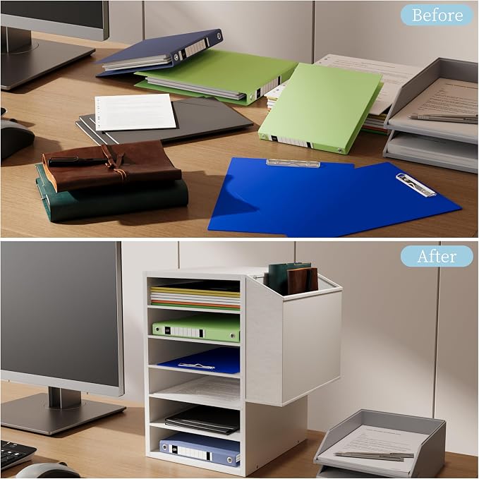 6 Tier Adjustable Countertop Mail Sorter, Mailboxes - Image 8