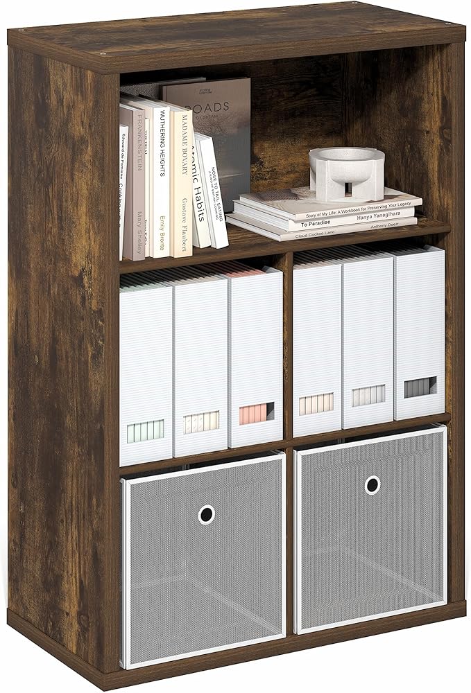 5-Cube Bookcase, Cube Storage Organizer Bookshelf, Book Shelf - Image 5