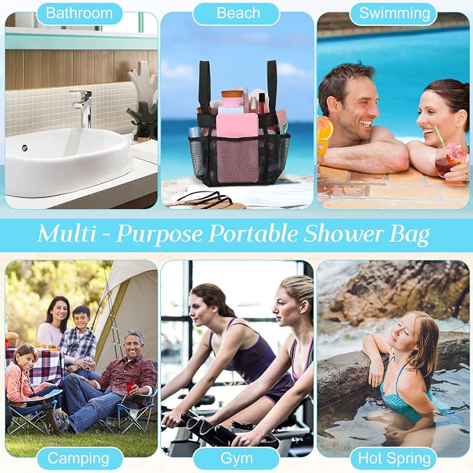 Hillban 4 Pcs Mesh Shower Caddy Portable Shower Caddy - Image 7