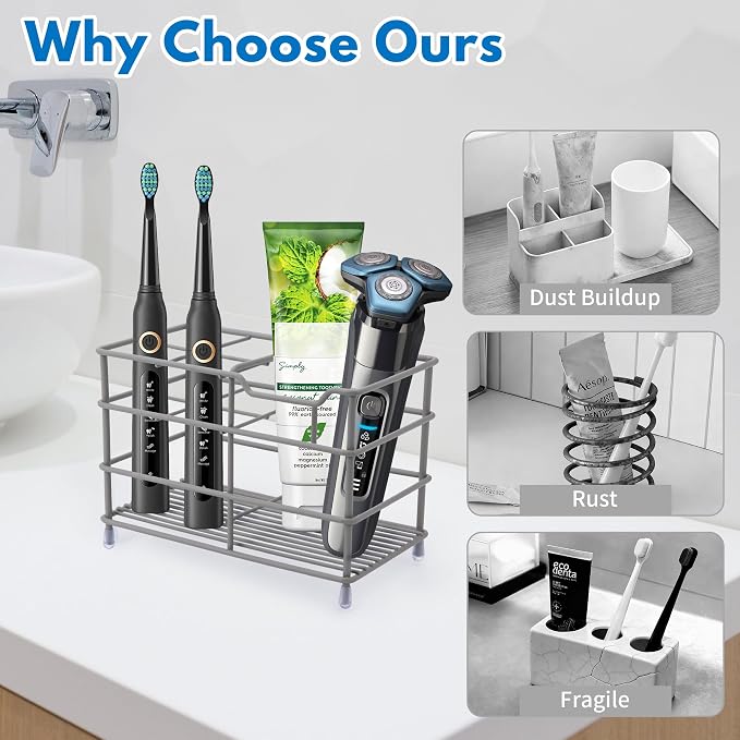 Urbanstrive 304 Stainless Steel Bathroom Toothbrush Holder Toothpaste Holder - Image 8