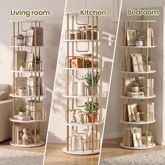 360° Rotating Bookshelf, Revolving Bookcase - Image 7