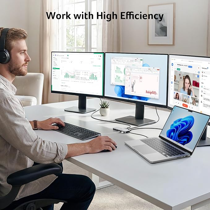 Acer Laptop Docking Station 3 Monitors, 11-in-1 USB C Docking Station - Image 9